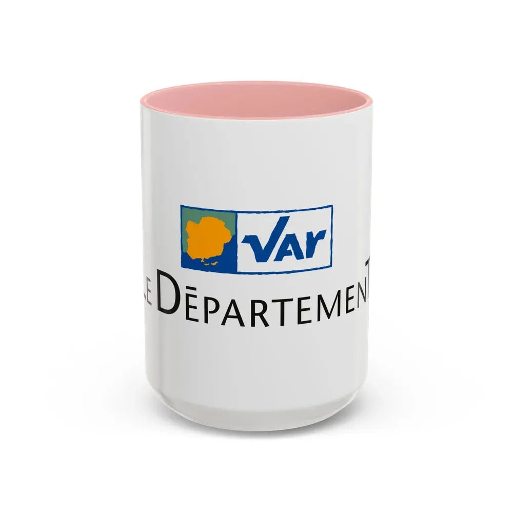 Flag of Var France - Accent Coffee Mug 15oz Pink - Go Mug Yourself