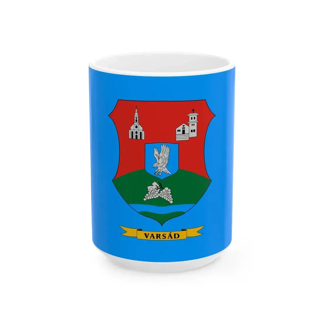 Flag of Varsad (Hungary) White Coffee Mug 15oz - Go Mug Yourself
