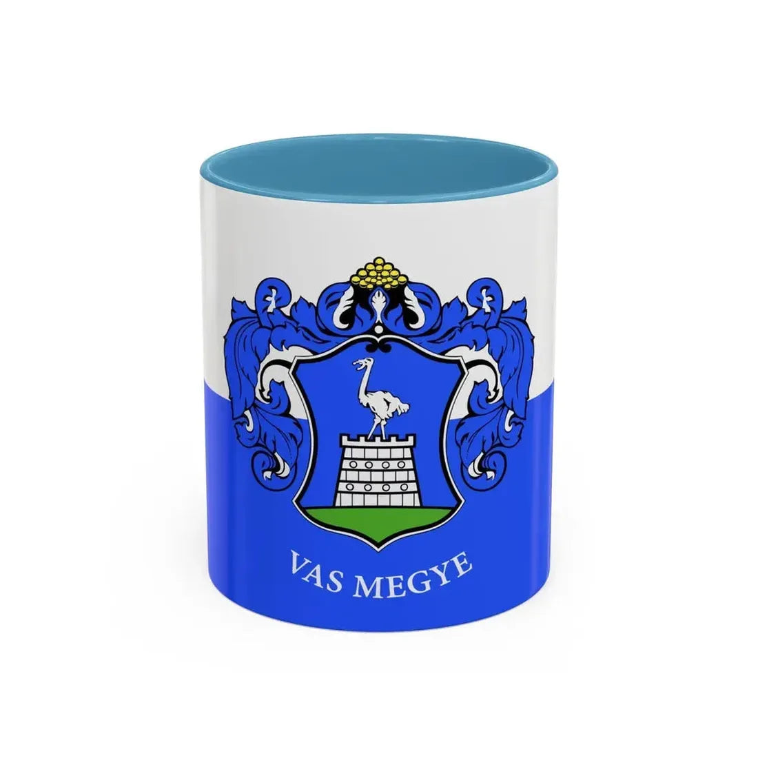 Flag of Vas County Hungary - Accent Coffee Mug 11oz Light Blue - Go Mug Yourself