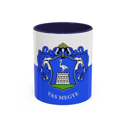 Flag of Vas County Hungary - Accent Coffee Mug 11oz Navy - Go Mug Yourself