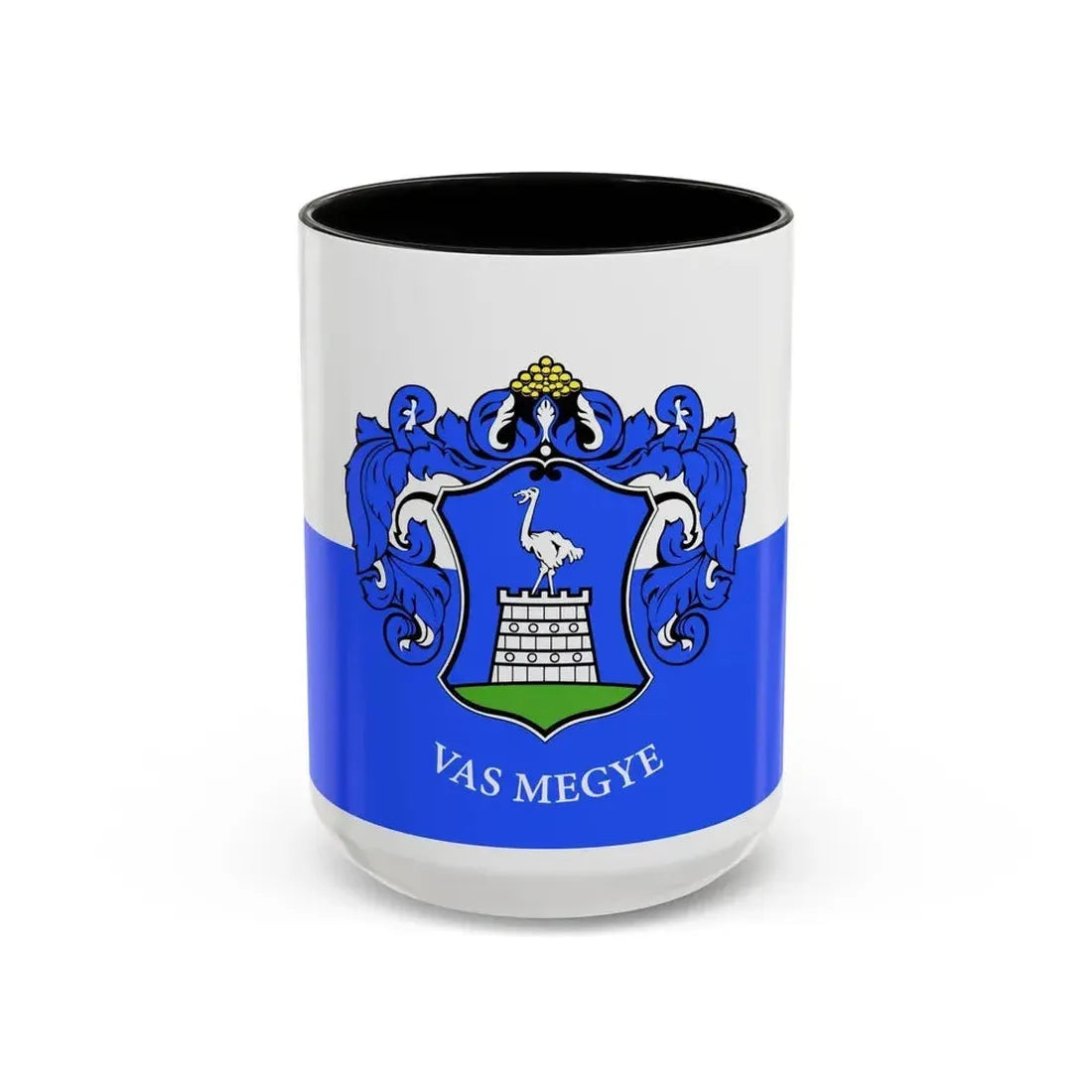 Flag of Vas County Hungary - Accent Coffee Mug 15oz Black - Go Mug Yourself
