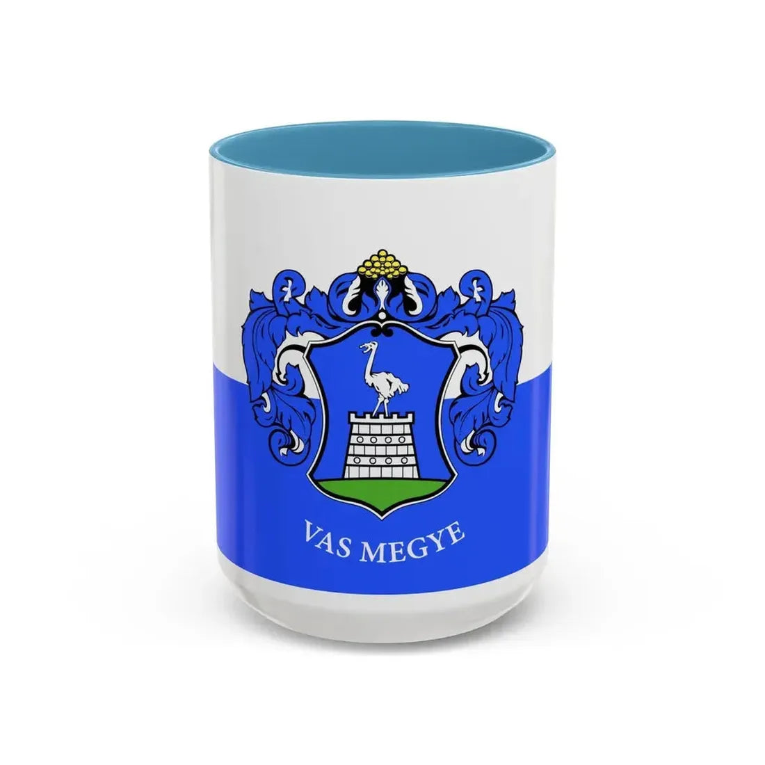 Flag of Vas County Hungary - Accent Coffee Mug 15oz Light Blue - Go Mug Yourself