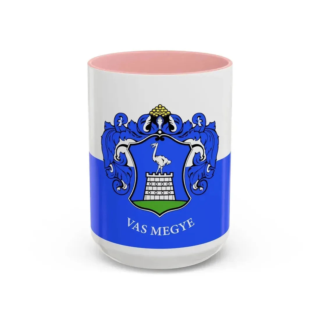 Flag of Vas County Hungary - Accent Coffee Mug 15oz Pink - Go Mug Yourself