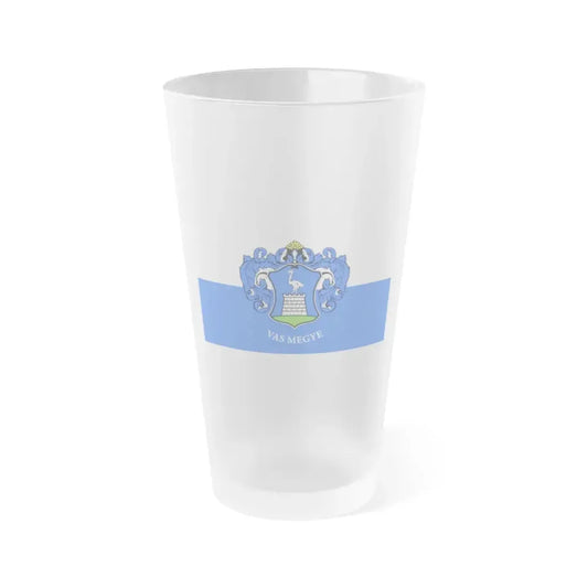 Flag of Vas County Hungary - Frosted Pint Glass 16oz 16oz Frosted - Go Mug Yourself