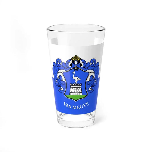 Flag of Vas County Hungary - Pint Glass 16oz 16oz - Go Mug Yourself