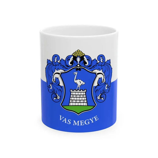 Flag of Vas County Hungary - White Coffee Mug 11oz - Go Mug Yourself