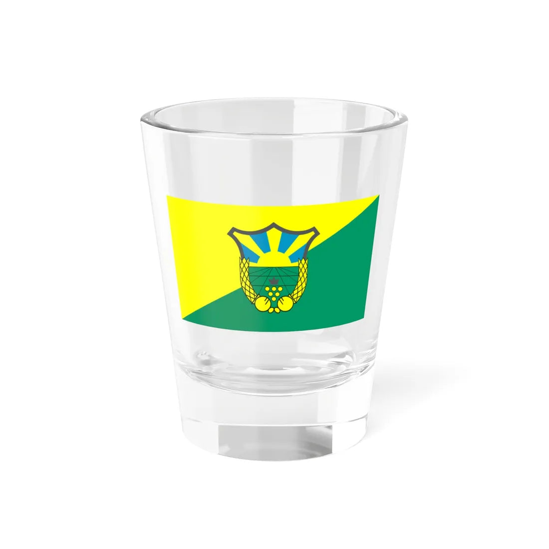 Flag of Vasilevo Municipality North Macedonia (North Macedonia) Shot Glass 1.5oz 1.5oz - Go Mug Yourself