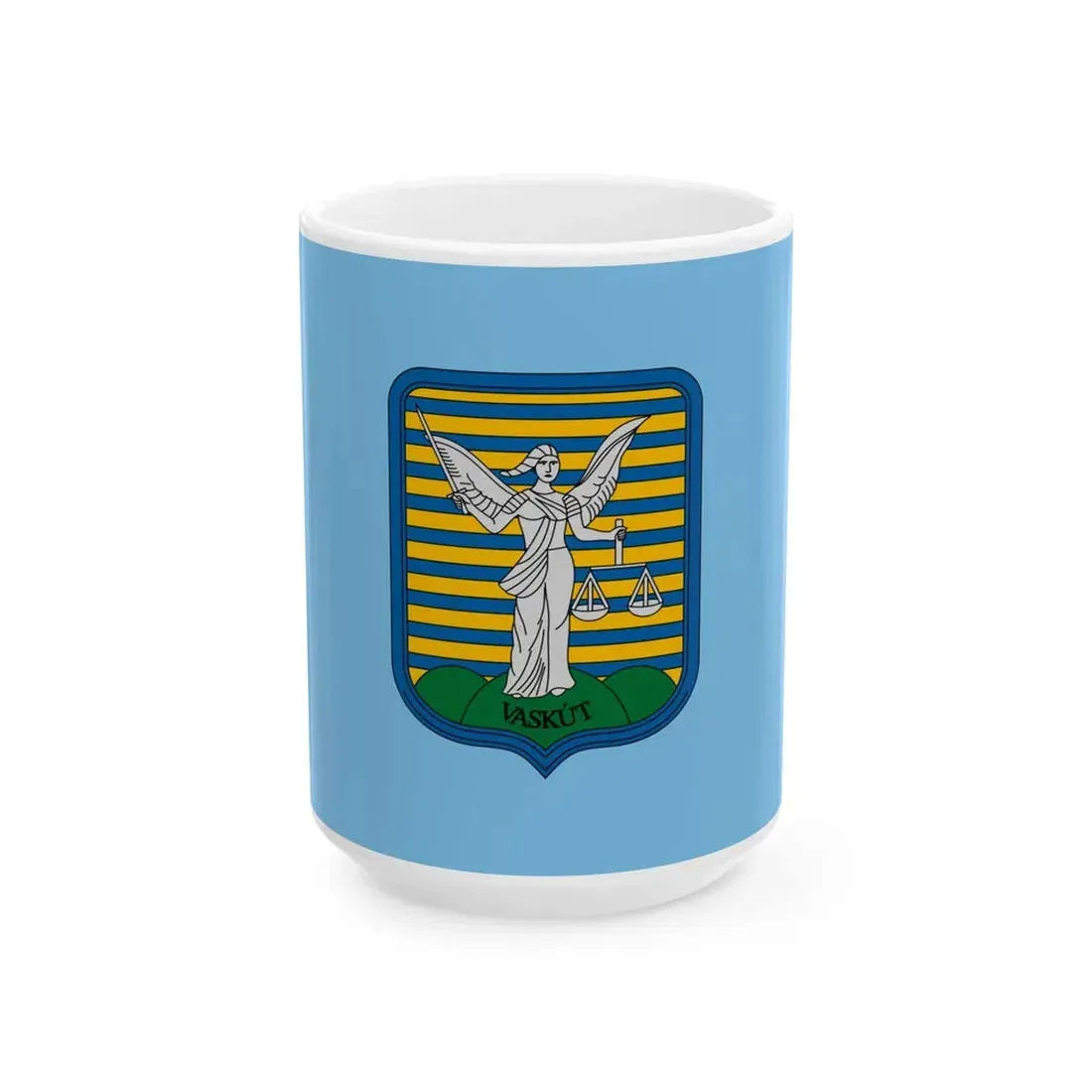 Flag of Vaskut (Hungary) White Coffee Mug 15oz - Go Mug Yourself