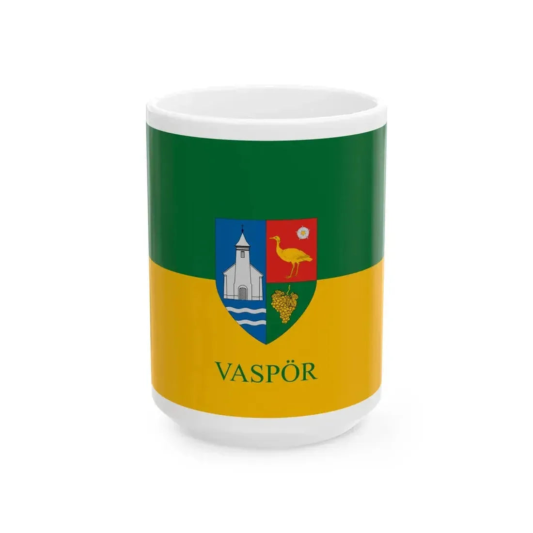 Flag of Vaspor (Hungary) White Coffee Mug 15oz - Go Mug Yourself