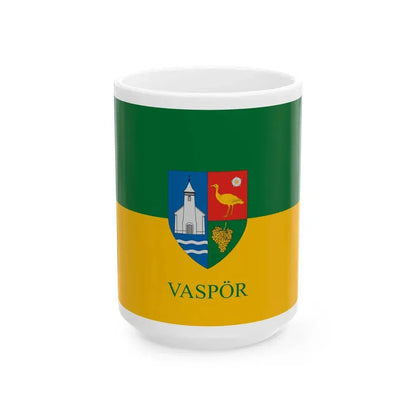 Flag of Vaspor (Hungary) White Coffee Mug 15oz - Go Mug Yourself