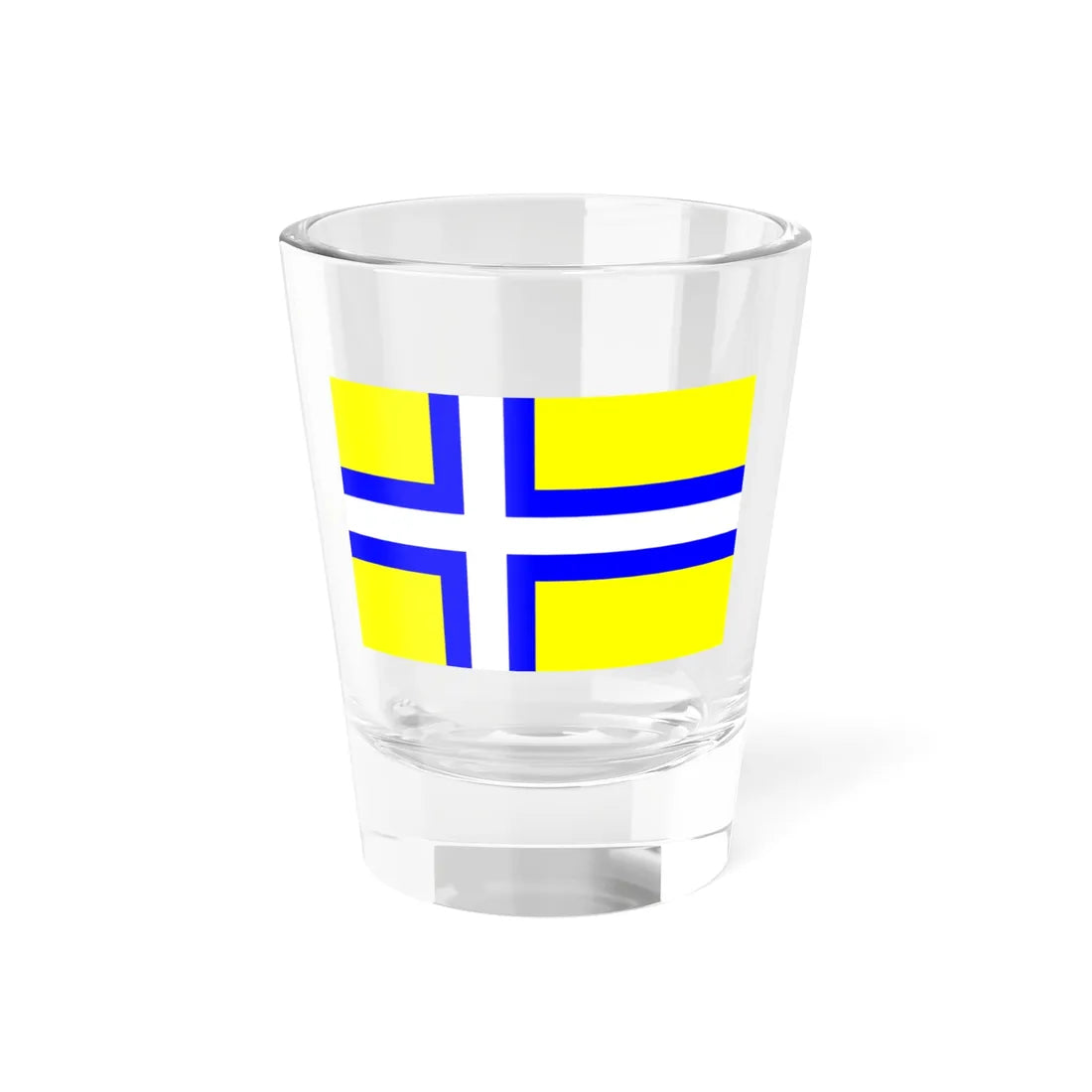 Flag of Vastergotland clear (Sweden) Shot Glass 1.5oz 1.5oz - Go Mug Yourself