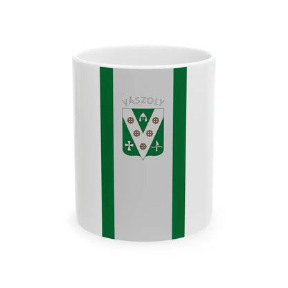 Flag of Vaszoly vertical (Hungary) White Coffee Mug 11oz - Go Mug Yourself