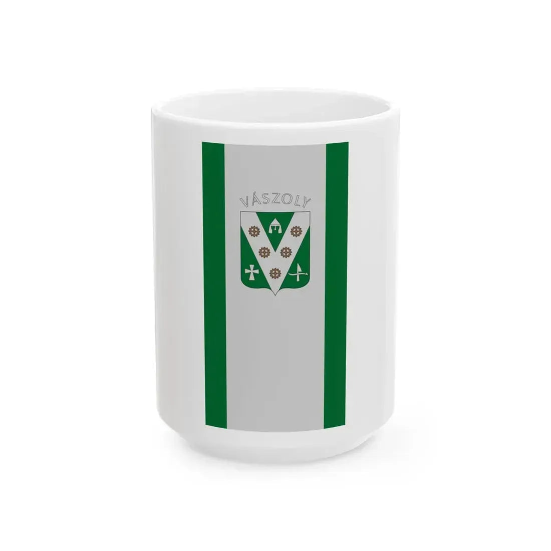 Flag of Vaszoly vertical (Hungary) White Coffee Mug 15oz - Go Mug Yourself