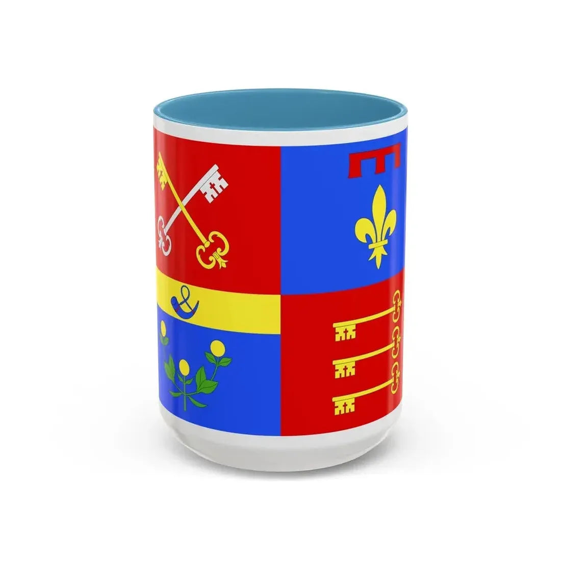 Flag of Vaucluse France 2 - Accent Coffee Mug 15oz Light Blue - Go Mug Yourself