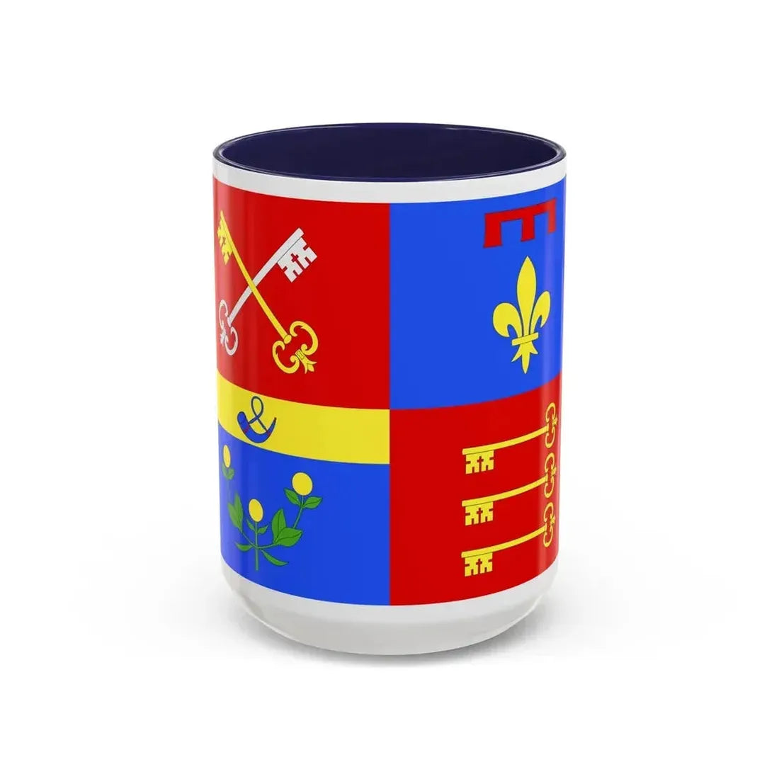Flag of Vaucluse France 2 - Accent Coffee Mug 15oz Navy - Go Mug Yourself