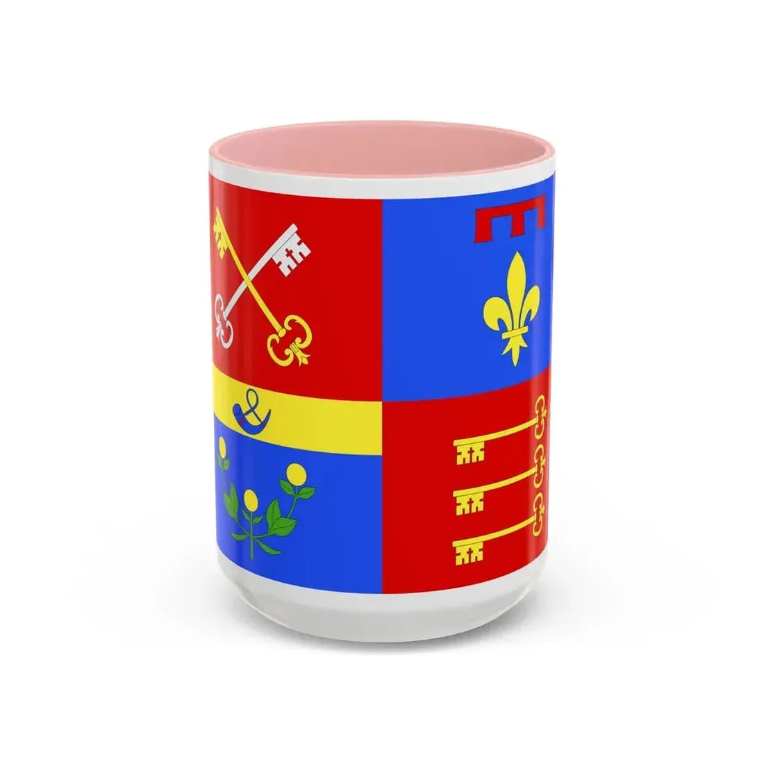 Flag of Vaucluse France 2 - Accent Coffee Mug 15oz Pink - Go Mug Yourself