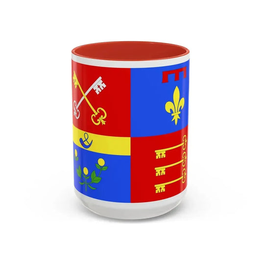 Flag of Vaucluse France 2 - Accent Coffee Mug 15oz Red - Go Mug Yourself