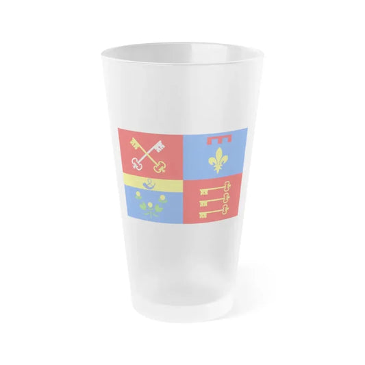 Flag of Vaucluse France 2 - Frosted Pint Glass 16oz 16oz Frosted - Go Mug Yourself