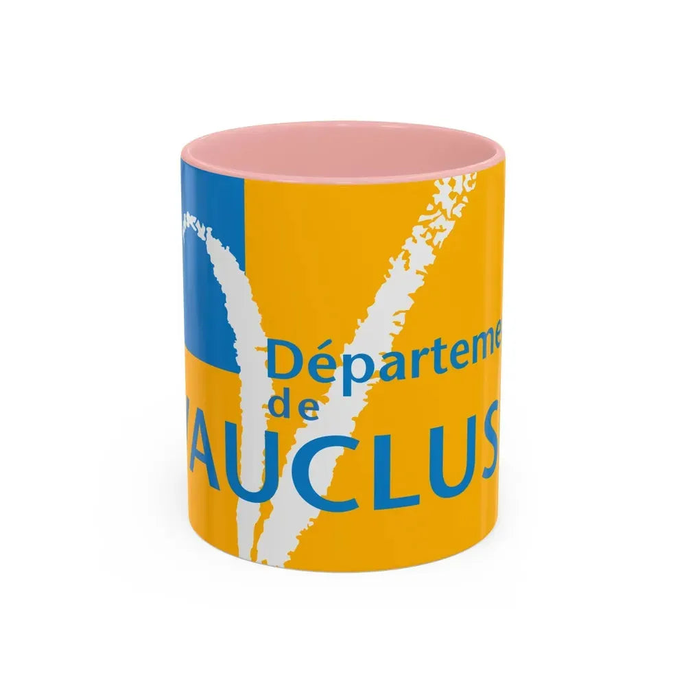 Flag of Vaucluse France - Accent Coffee Mug 11oz Pink - Go Mug Yourself