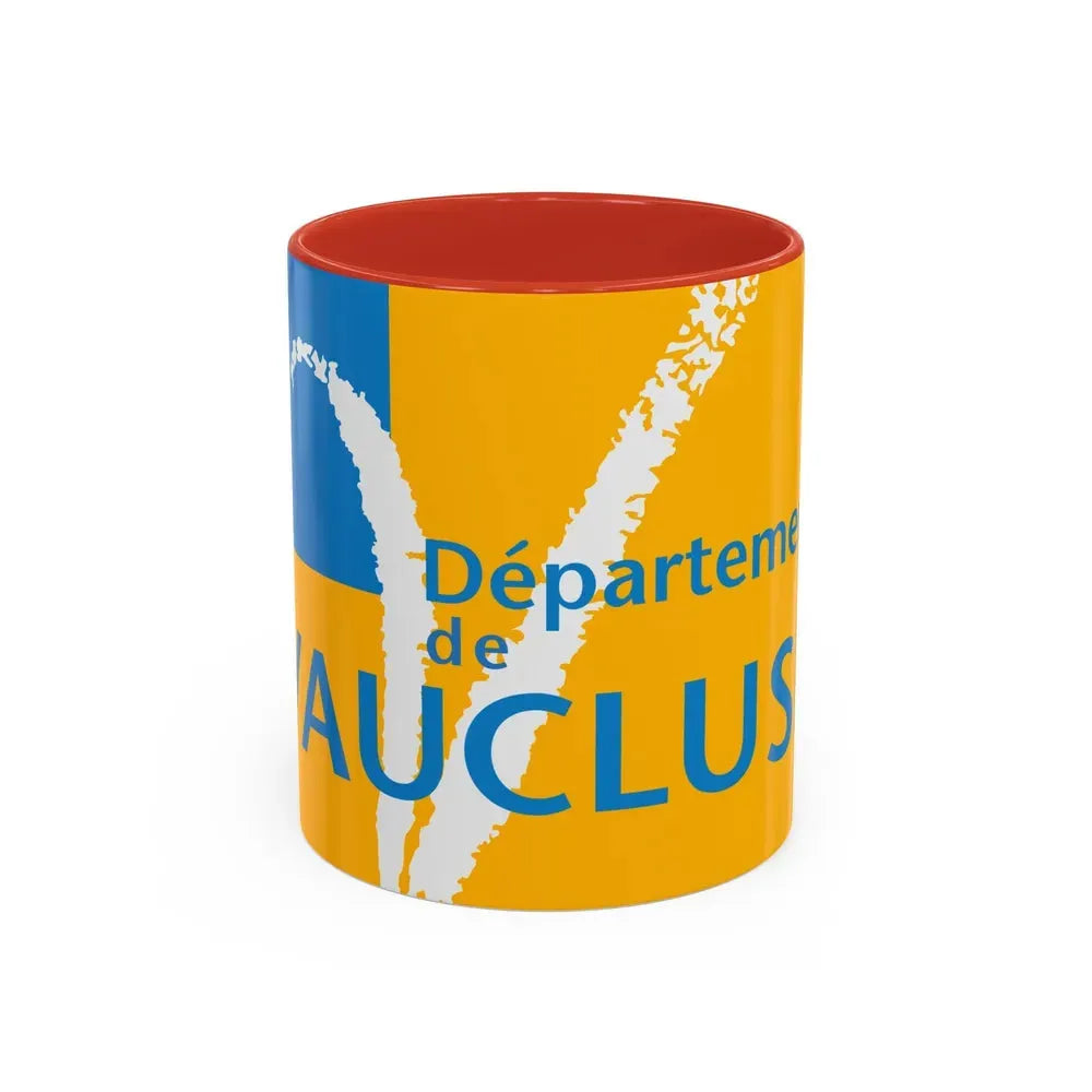 Flag of Vaucluse France - Accent Coffee Mug 11oz Red - Go Mug Yourself