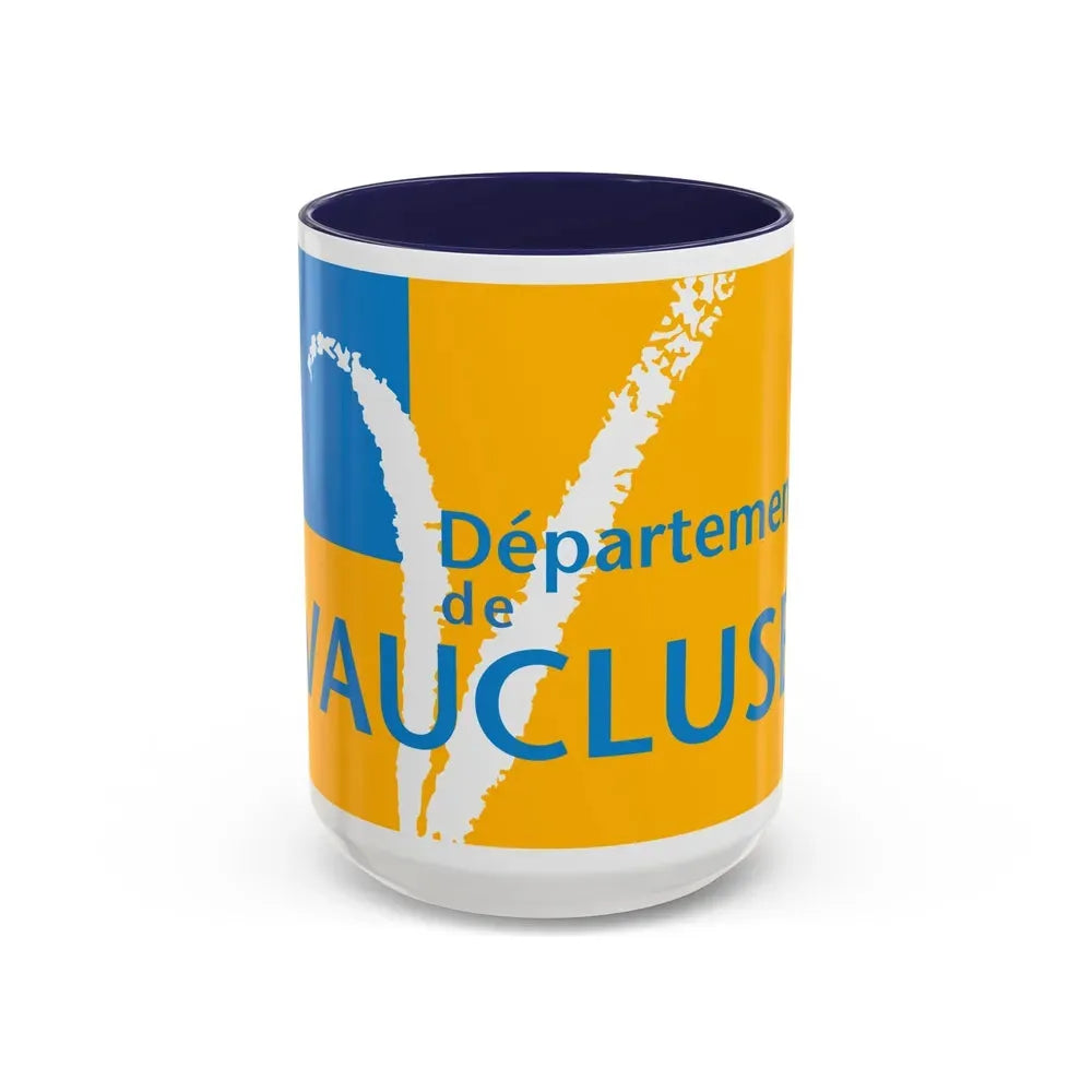 Flag of Vaucluse France - Accent Coffee Mug 15oz Navy - Go Mug Yourself