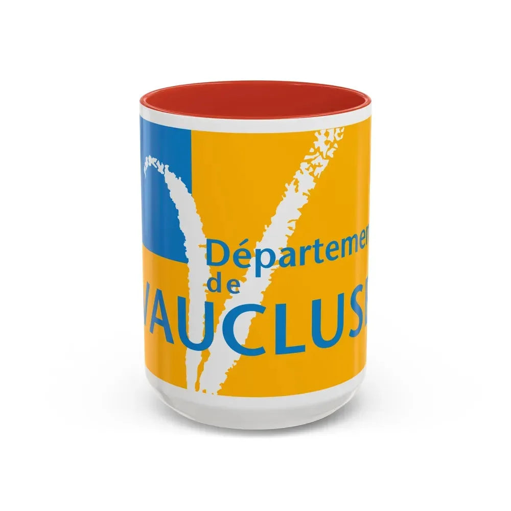 Flag of Vaucluse France - Accent Coffee Mug 15oz Red - Go Mug Yourself