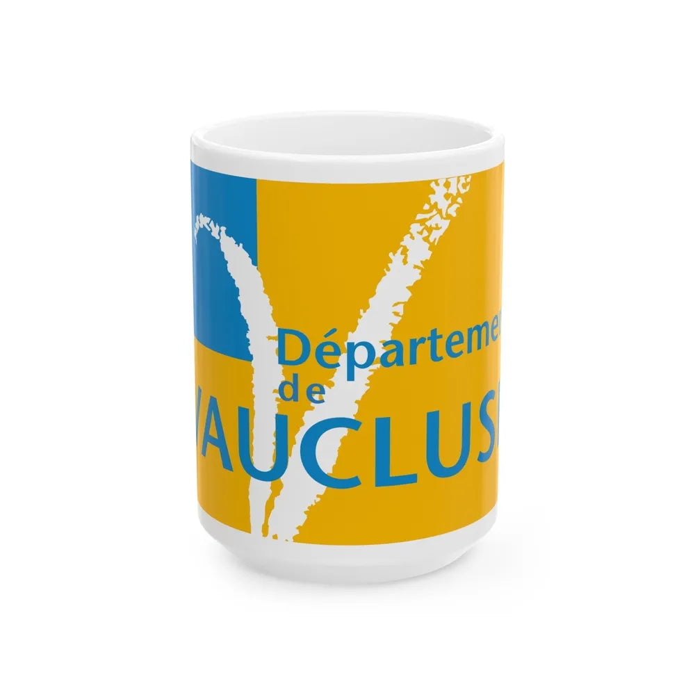 Flag of Vaucluse France - White Coffee Mug-15oz-Go Mug Yourself