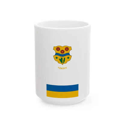Flag of Vekeny (Hungary) White Coffee Mug 15oz - Go Mug Yourself