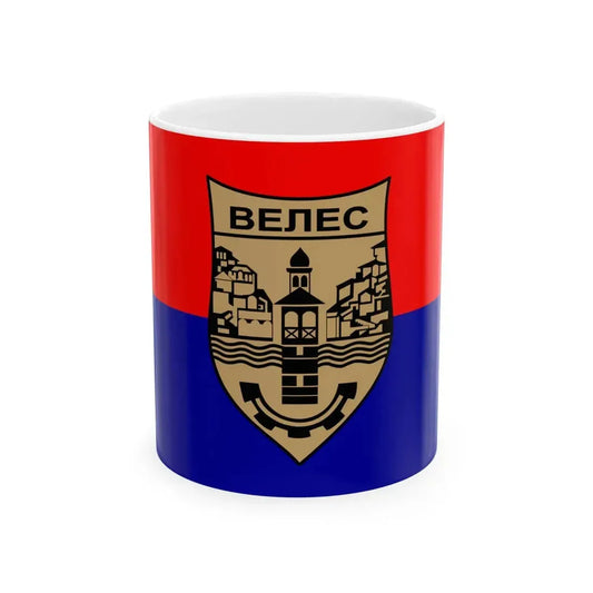 Flag of Veles Municipality North Macedonia (North Macedonia) White Coffee Mug 11oz - Go Mug Yourself