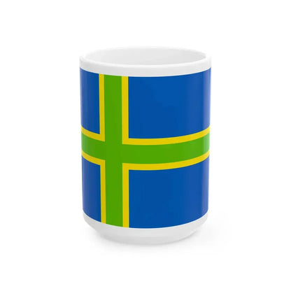 Flag of Vendsyssel (Denmark) White Coffee Mug 15oz - Go Mug Yourself