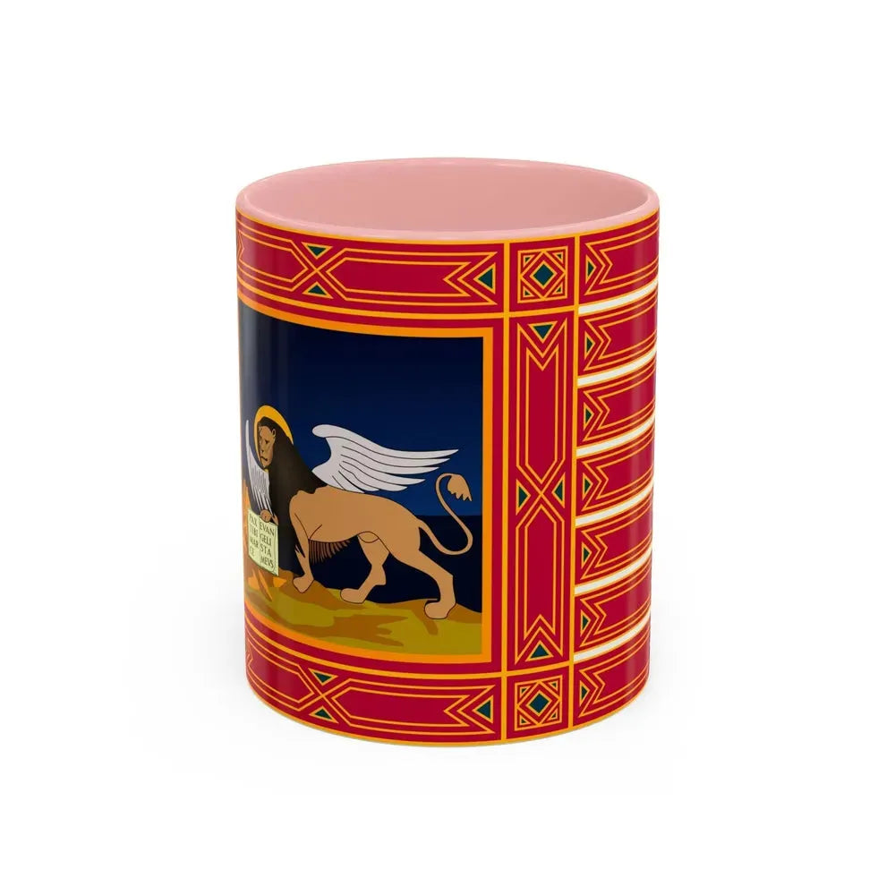Flag of Veneto Italy - Accent Coffee Mug 11oz Pink - Go Mug Yourself