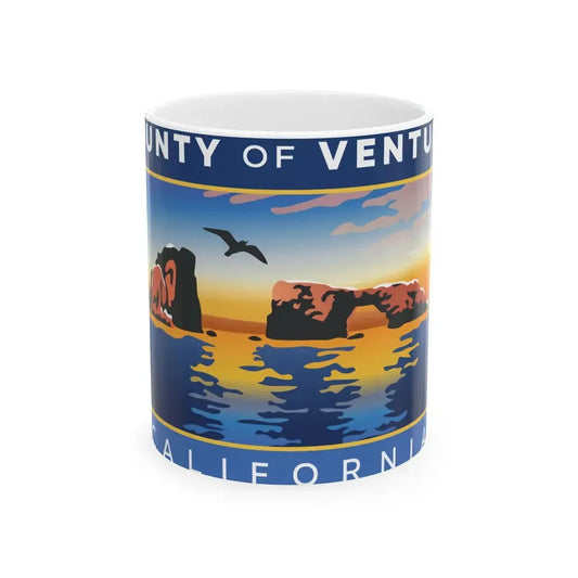 Flag of Ventura County California (United States) White Coffee Mug 11oz - Go Mug Yourself