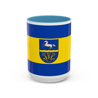 Flag of Verden Germany - Accent Coffee Mug 15oz Light Blue - Go Mug Yourself