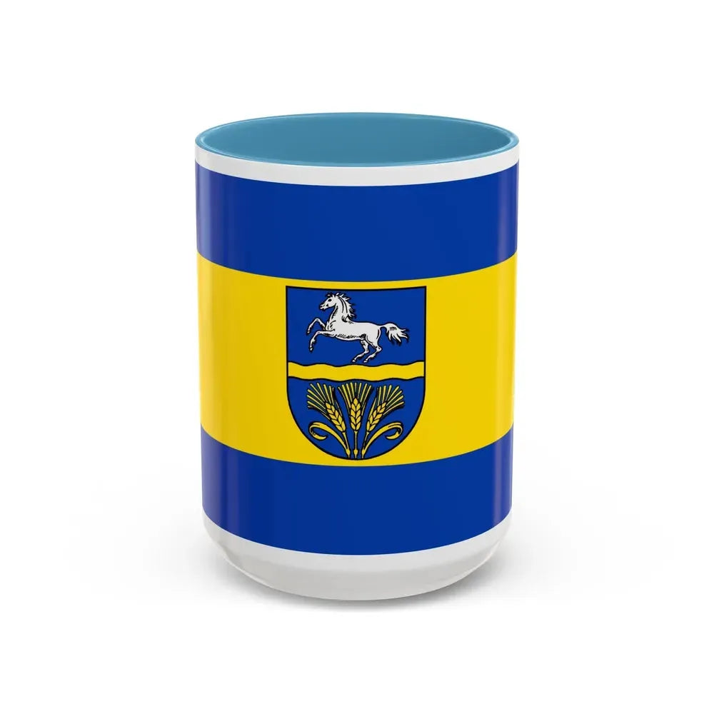 Flag of Verden Germany - Accent Coffee Mug 15oz Light Blue - Go Mug Yourself