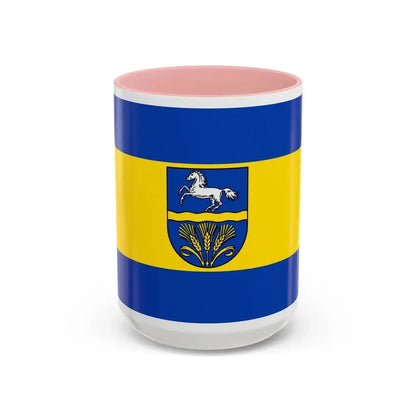Flag of Verden Germany - Accent Coffee Mug 15oz Pink - Go Mug Yourself