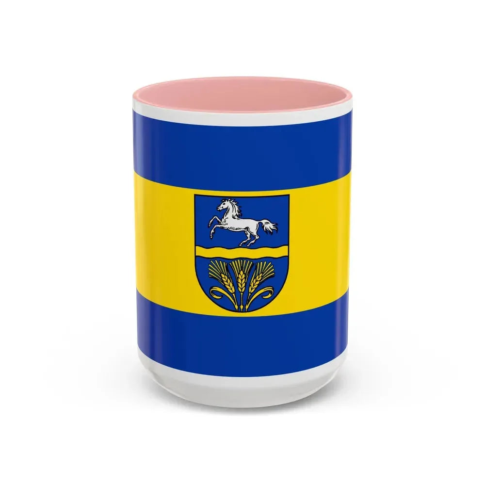 Flag of Verden Germany - Accent Coffee Mug 15oz Pink - Go Mug Yourself
