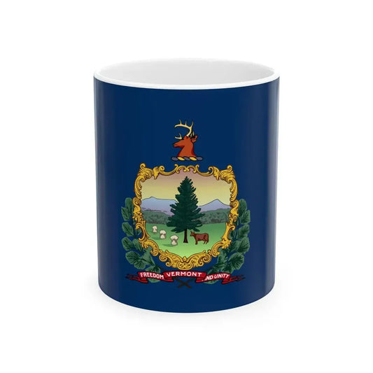 Flag of Vermont 3-2 (United States) White Coffee Mug 11oz - Go Mug Yourself