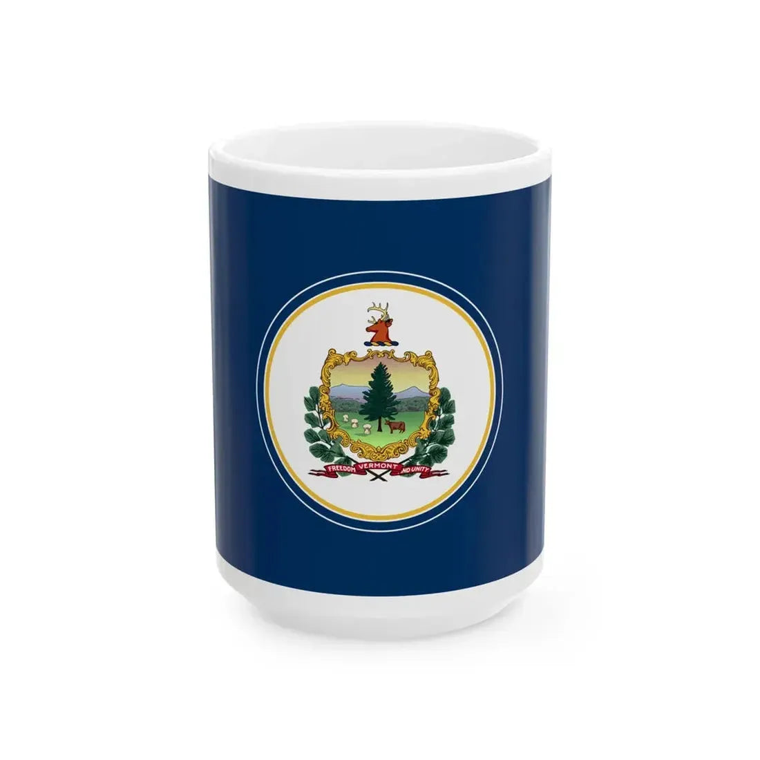 Flag of Vermont early 1920s (United States) White Coffee Mug 15oz - Go Mug Yourself