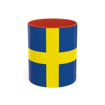 Flag of Verona Italy - Accent Coffee Mug 11oz Red - Go Mug Yourself