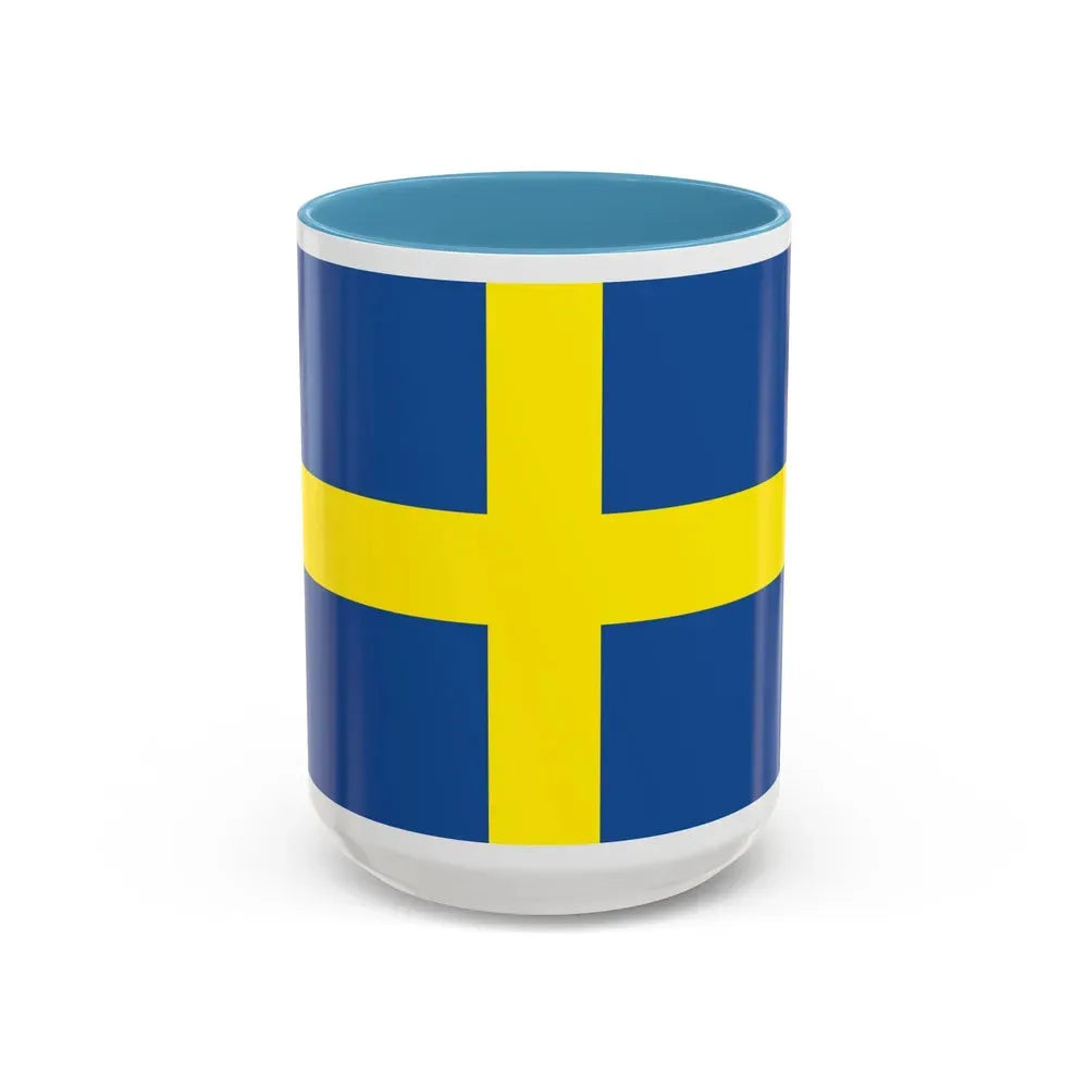 Flag of Verona Italy - Accent Coffee Mug 15oz Light Blue - Go Mug Yourself