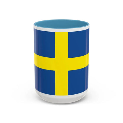 Flag of Verona Italy - Accent Coffee Mug 15oz Light Blue - Go Mug Yourself