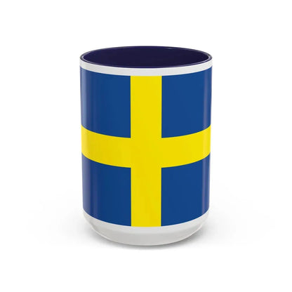 Flag of Verona Italy - Accent Coffee Mug 15oz Navy - Go Mug Yourself