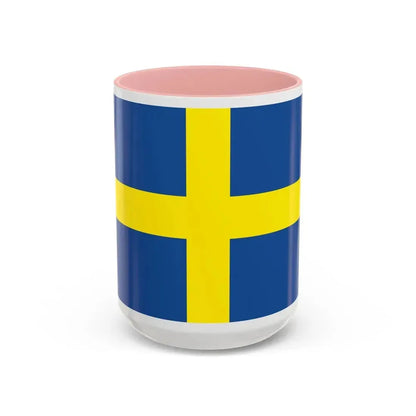 Flag of Verona Italy - Accent Coffee Mug 15oz Pink - Go Mug Yourself