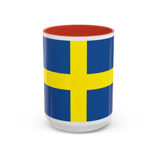 Flag of Verona Italy - Accent Coffee Mug 15oz Red - Go Mug Yourself