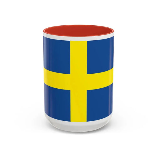 Flag of Verona Italy - Accent Coffee Mug 15oz Red - Go Mug Yourself