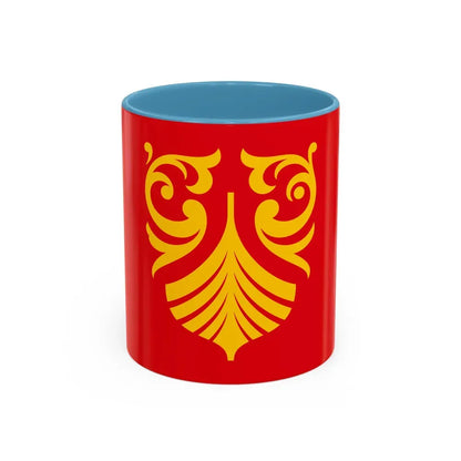 Flag of Vestfold og Telemark Norway - Accent Coffee Mug 11oz Light Blue - Go Mug Yourself