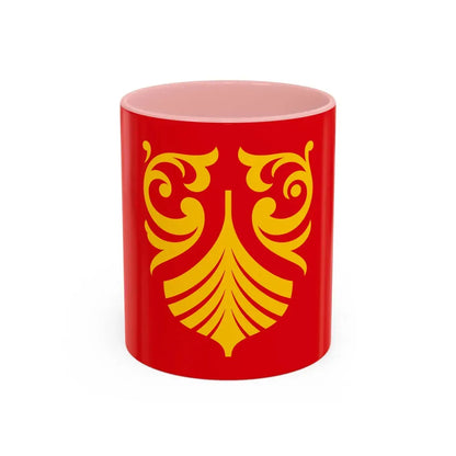Flag of Vestfold og Telemark Norway - Accent Coffee Mug 11oz Pink - Go Mug Yourself