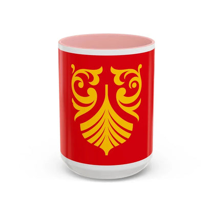 Flag of Vestfold og Telemark Norway - Accent Coffee Mug 15oz Pink - Go Mug Yourself