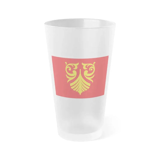 Flag of Vestfold og Telemark Norway - Frosted Pint Glass 16oz 16oz Frosted - Go Mug Yourself
