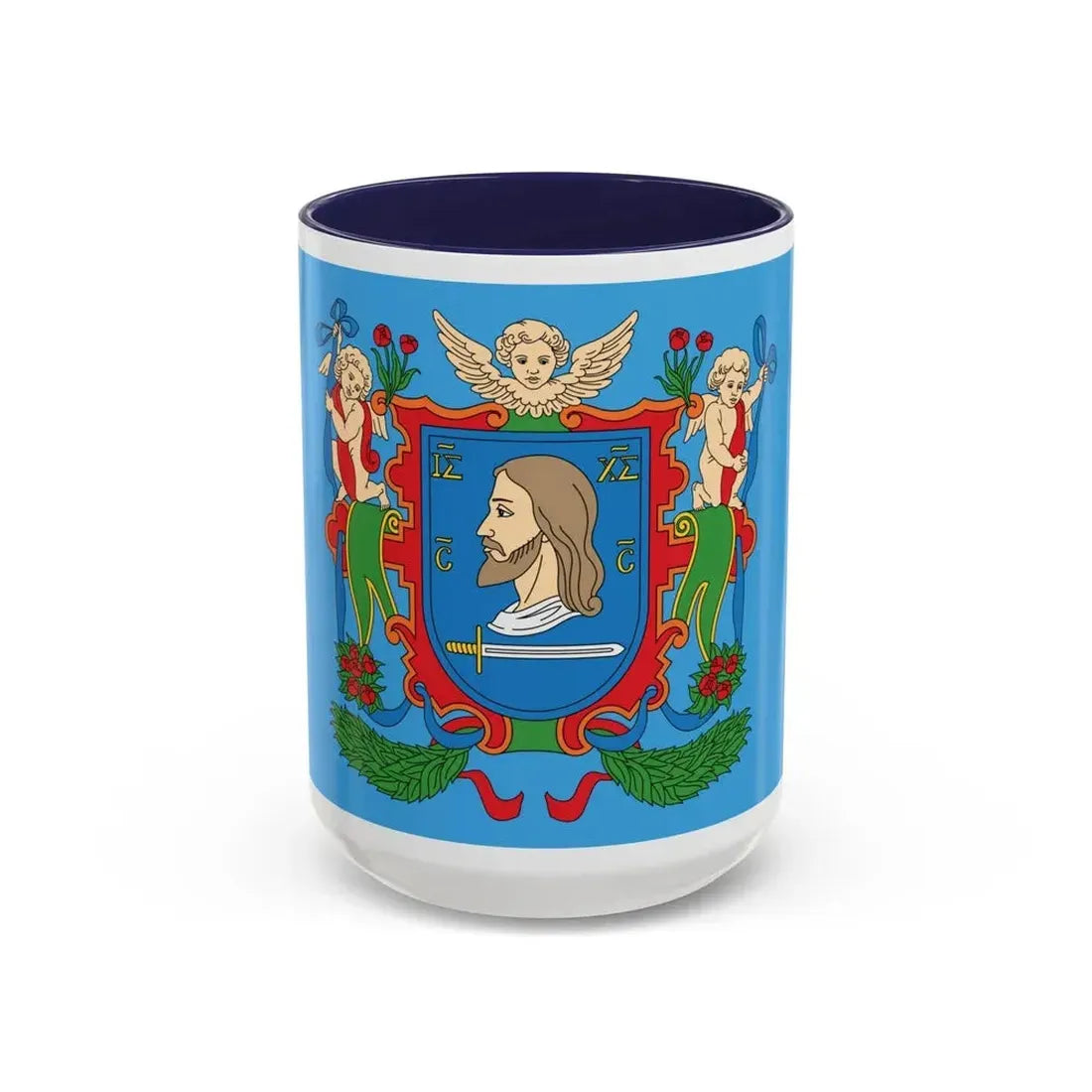 Flag of Viciebsk  Vitebsk Russia - Accent Coffee Mug 15oz Navy - Go Mug Yourself